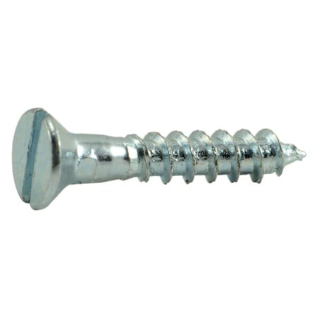 Midwest Fastener Wood Screw, #2, 1/2 in, Zinc Plated Steel Flat Head Slotted Drive, 60 PK 62043